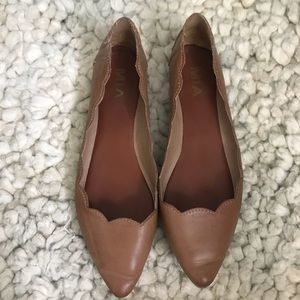 Brown scalloped flats
